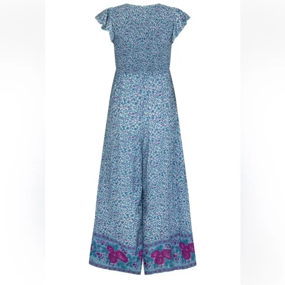 Spell Love Jetty Shirred Jumpsuit in Blue Nirvana - Picture 9 of 10